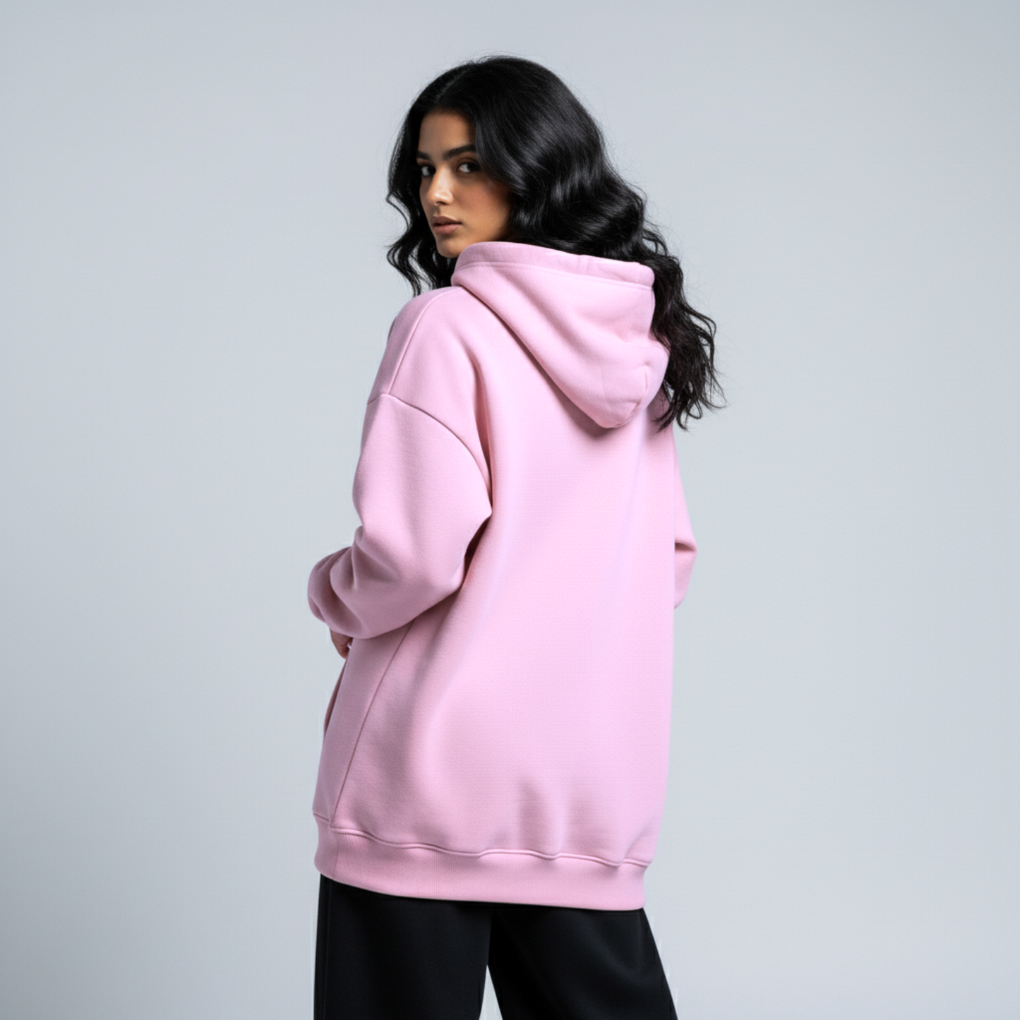 Pink Oversized Unisex Hoodie - Basic