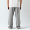 Baggy Unisex Wide Leg Sweatpants - Heather Grey