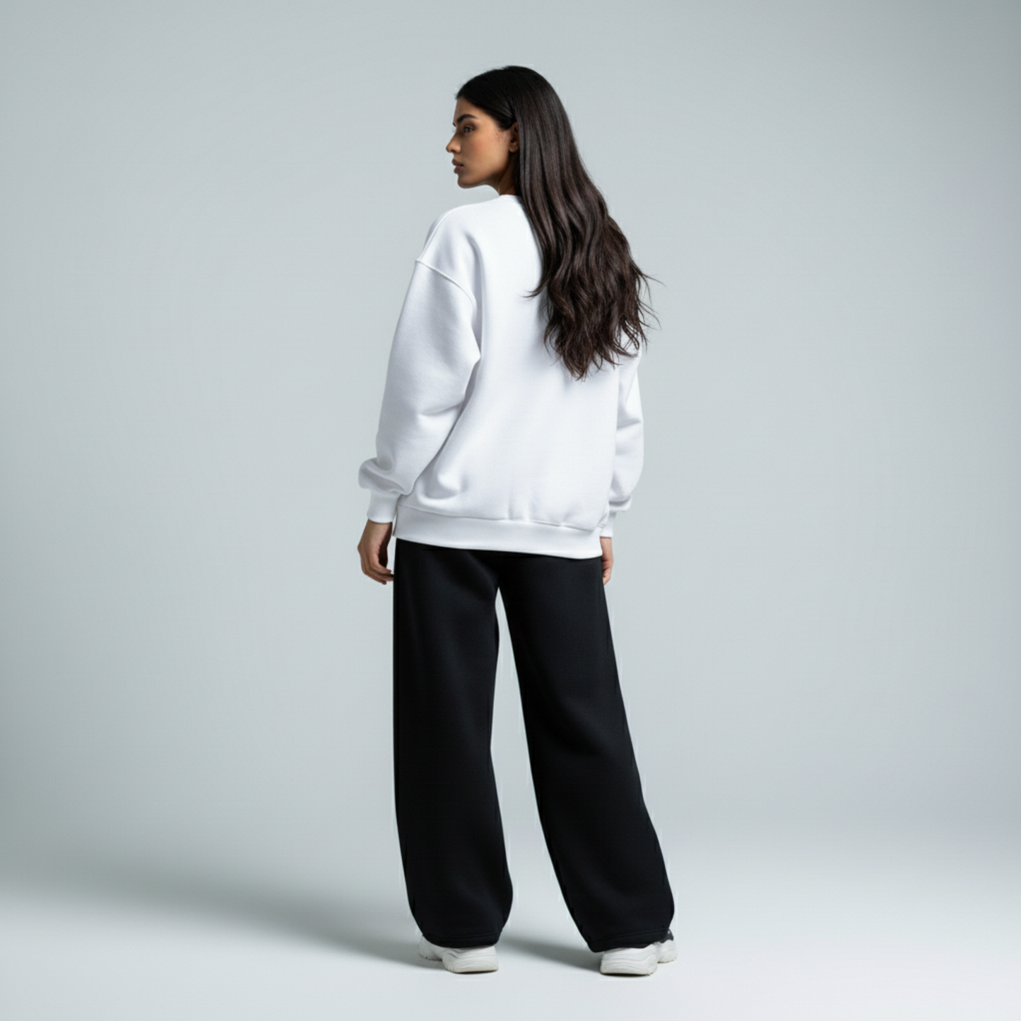 White Crewneck Unisex Sweatshirt - Basic