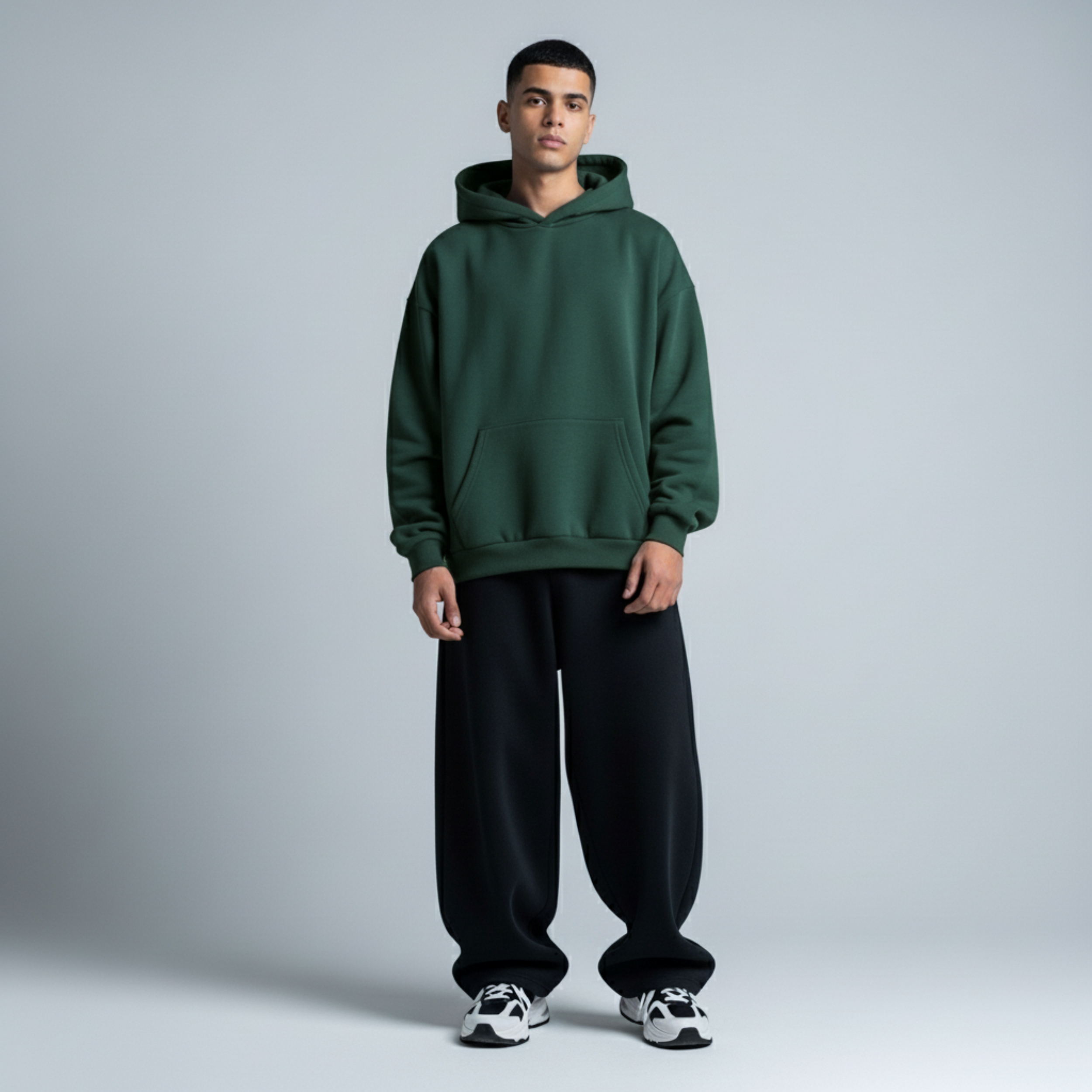 Hunter Green Oversized Unisex Hoodie - Basic