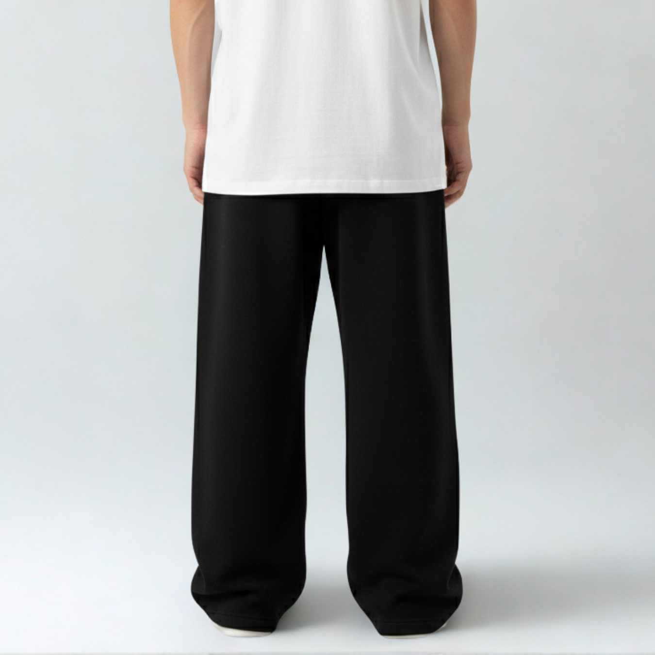 Baggy Unisex Wide Leg Sweatpants - Black