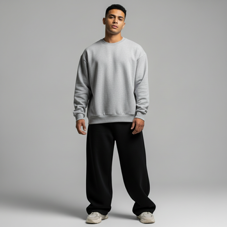 Silver Grey Crewneck Unisex Sweatshirt - Basic