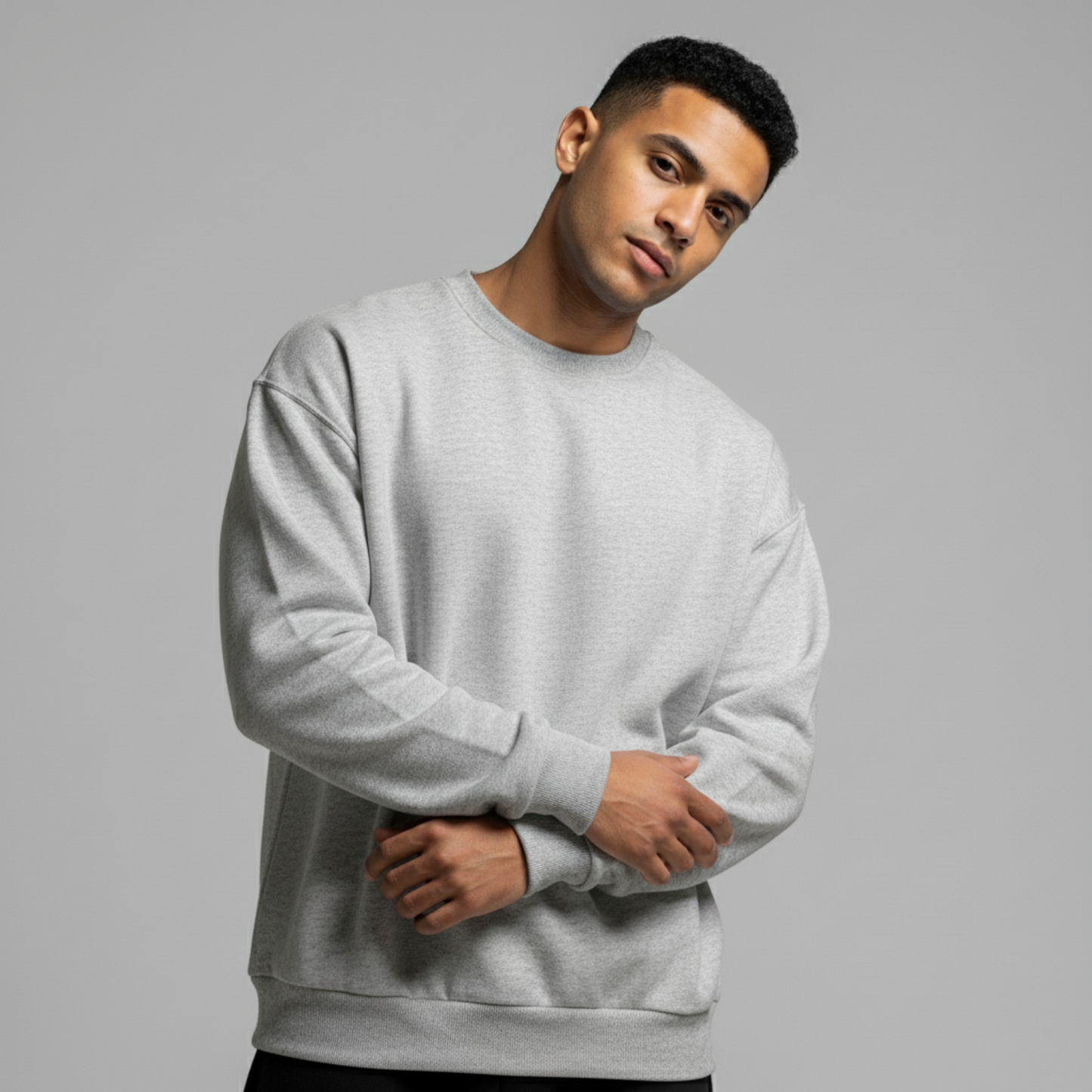 Silver Grey Crewneck Unisex Sweatshirt - Basic