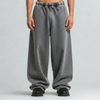 Washed Unisex Heavy Wide Leg Sweatpants - Grey