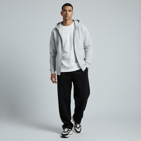 Heather Grey Unisex Zip Up Hoodie