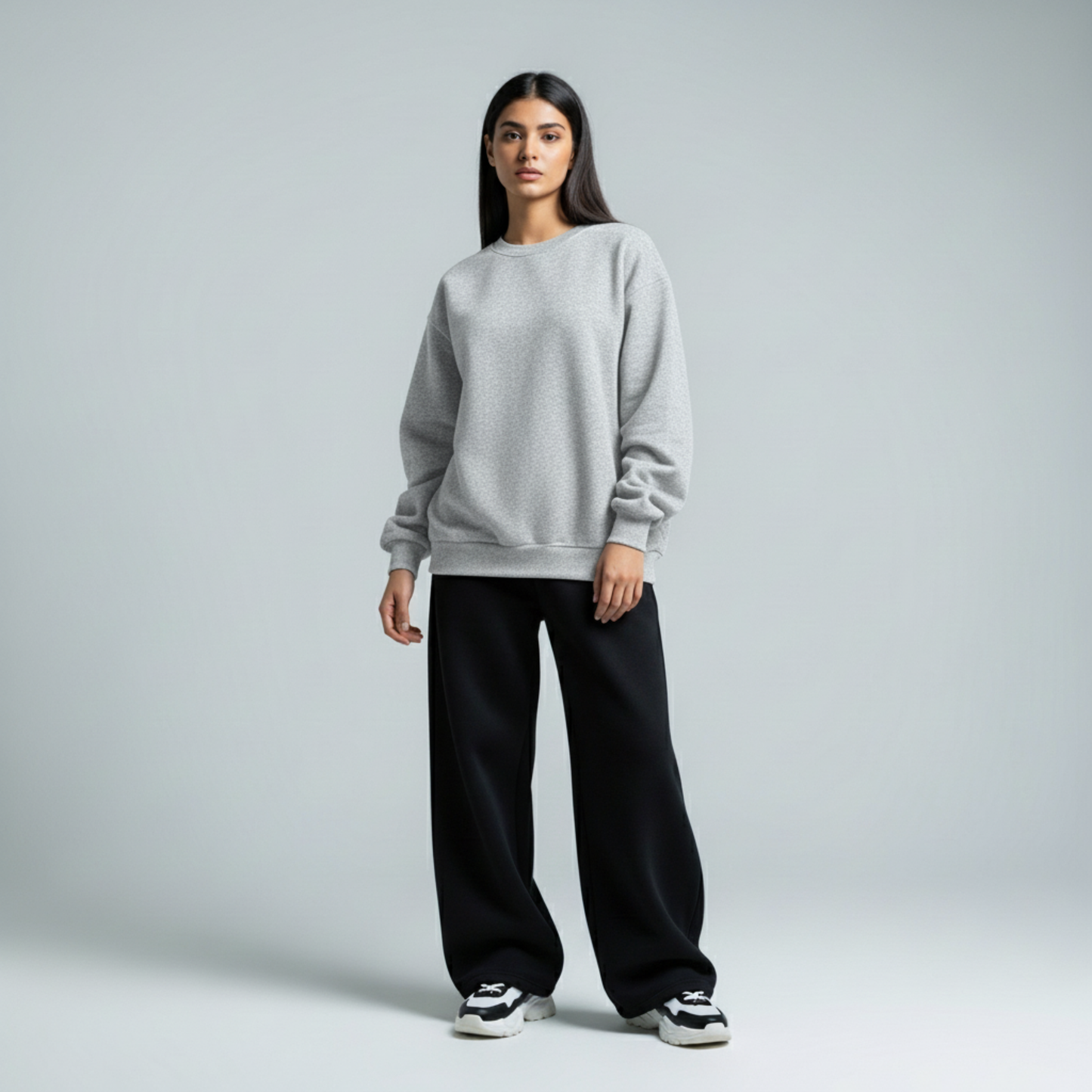 Silver Grey Crewneck Unisex Sweatshirt - Basic