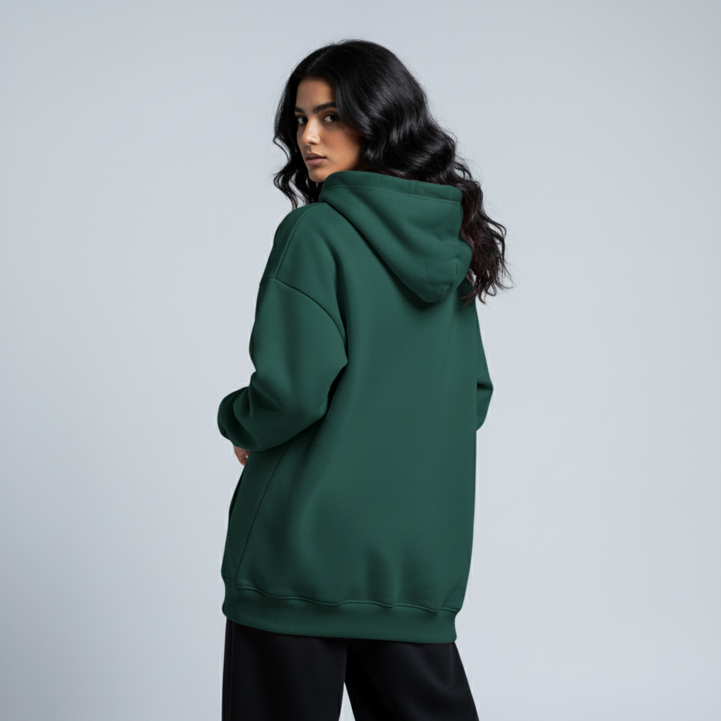 Hunter Green Oversized Unisex Hoodie - Basic