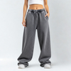 Washed Unisex Heavy Wide Leg Sweatpants - Grey