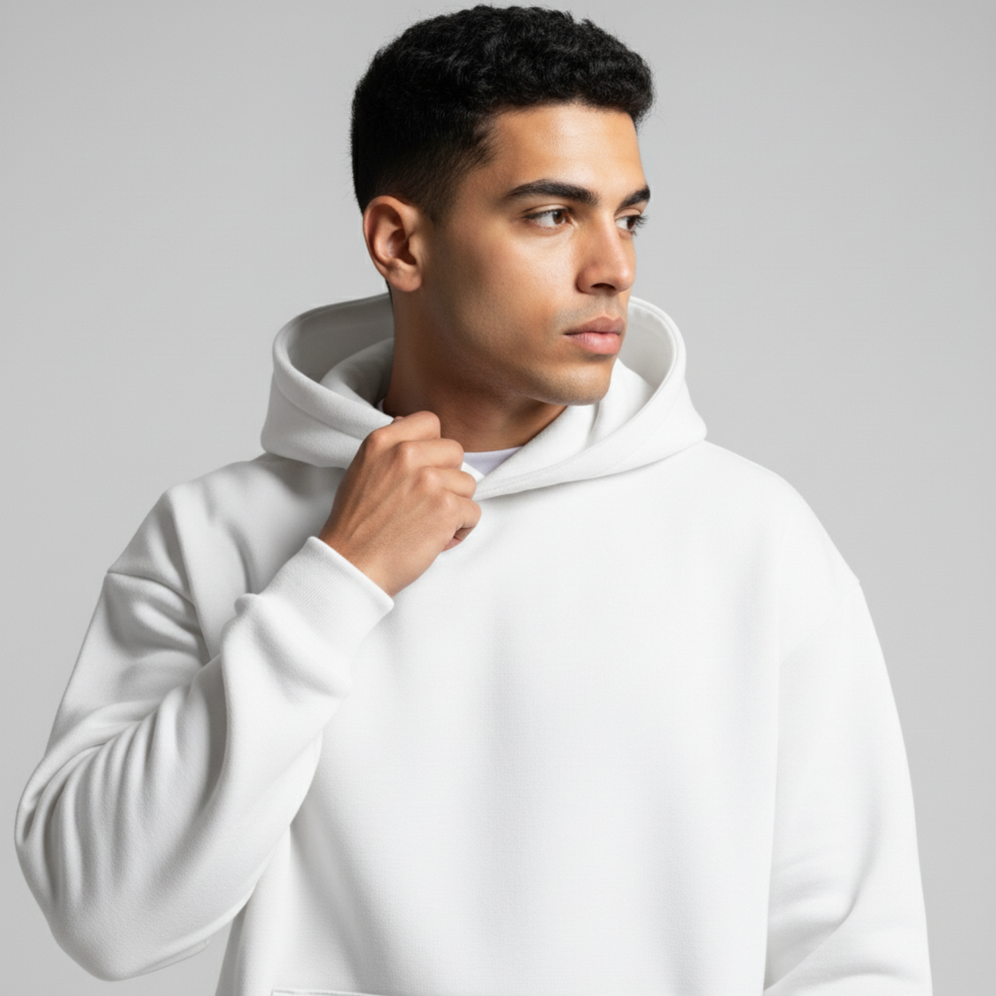 White Oversized Unisex Hoodie - Basic