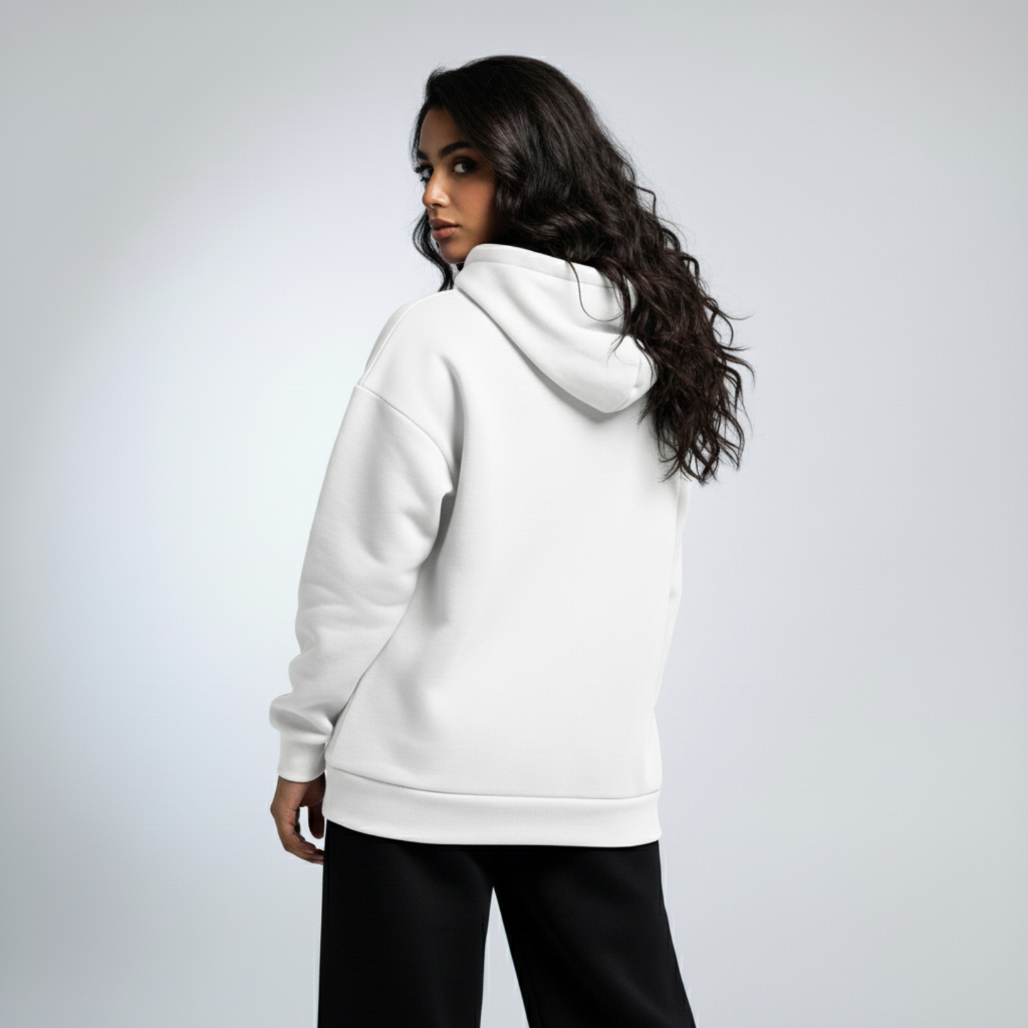 White Oversized Unisex Hoodie - Basic
