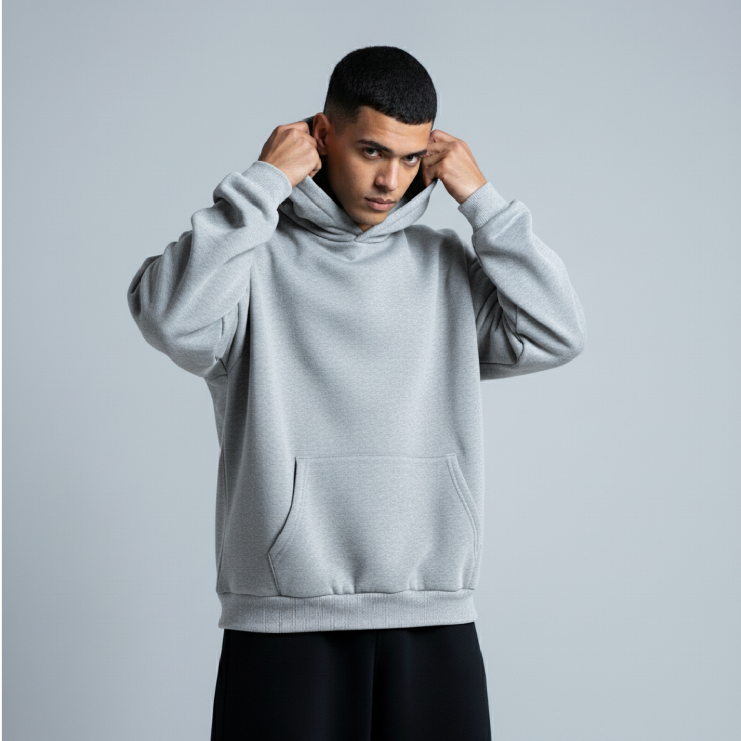 Silver Grey Oversized Unisex Hoodie - Basic