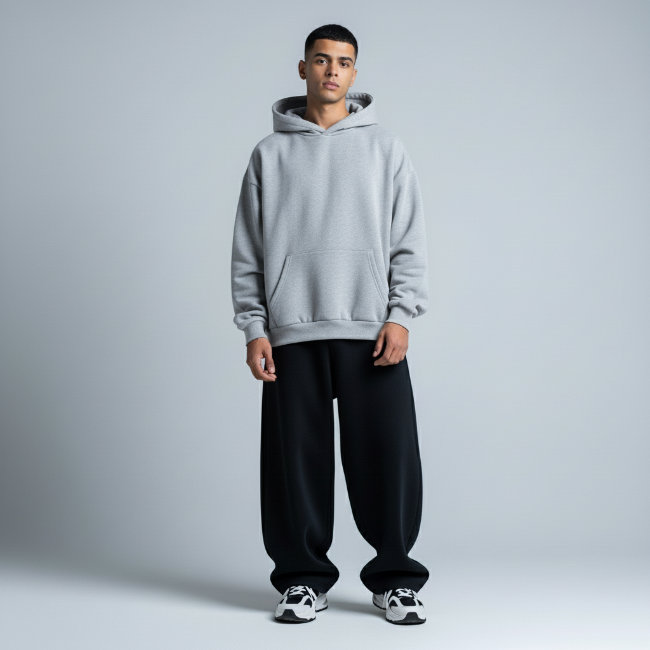 Silver Grey Oversized Unisex Hoodie - Basic