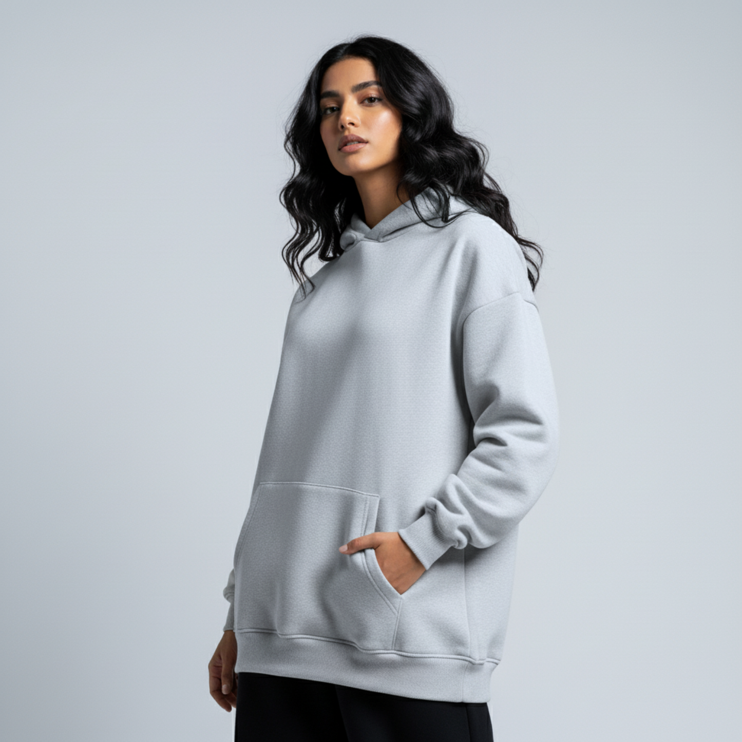 Silver Grey Oversized Unisex Hoodie - Basic