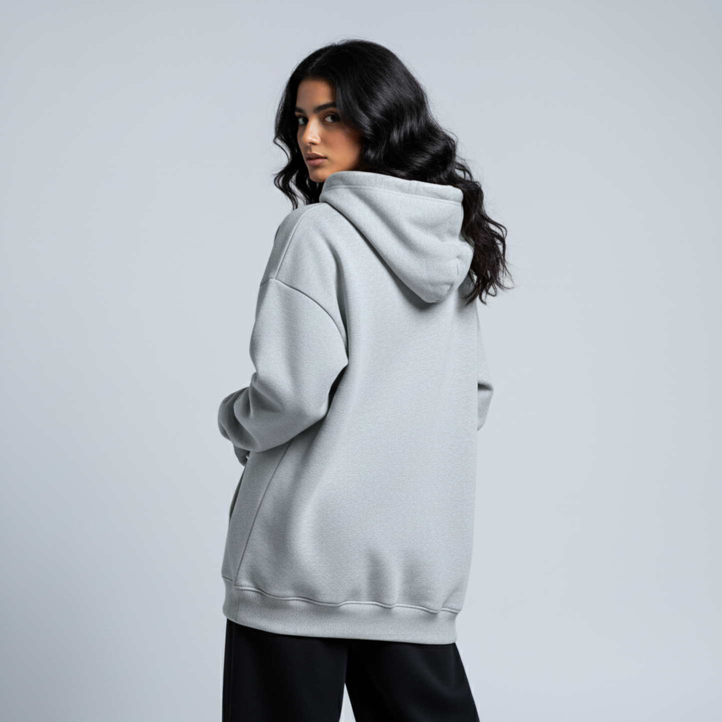Silver Grey Oversized Unisex Hoodie - Basic