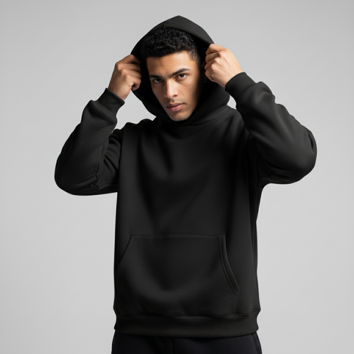 Black Oversized Unisex Hoodie - Basic