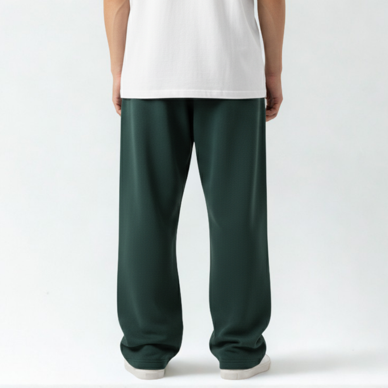 Baggy Unisex Wide Leg Sweatpants - Dark Green