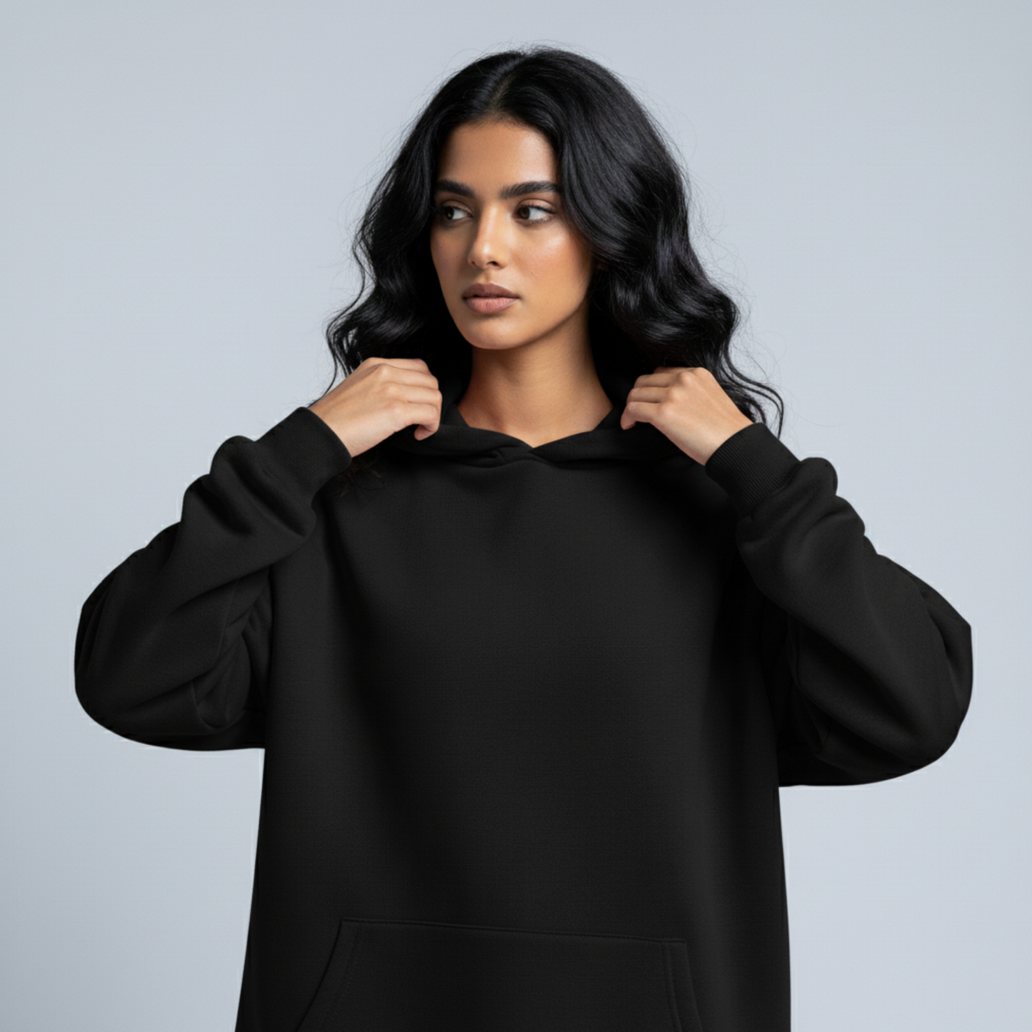 Black Oversized Unisex Hoodie - Basic