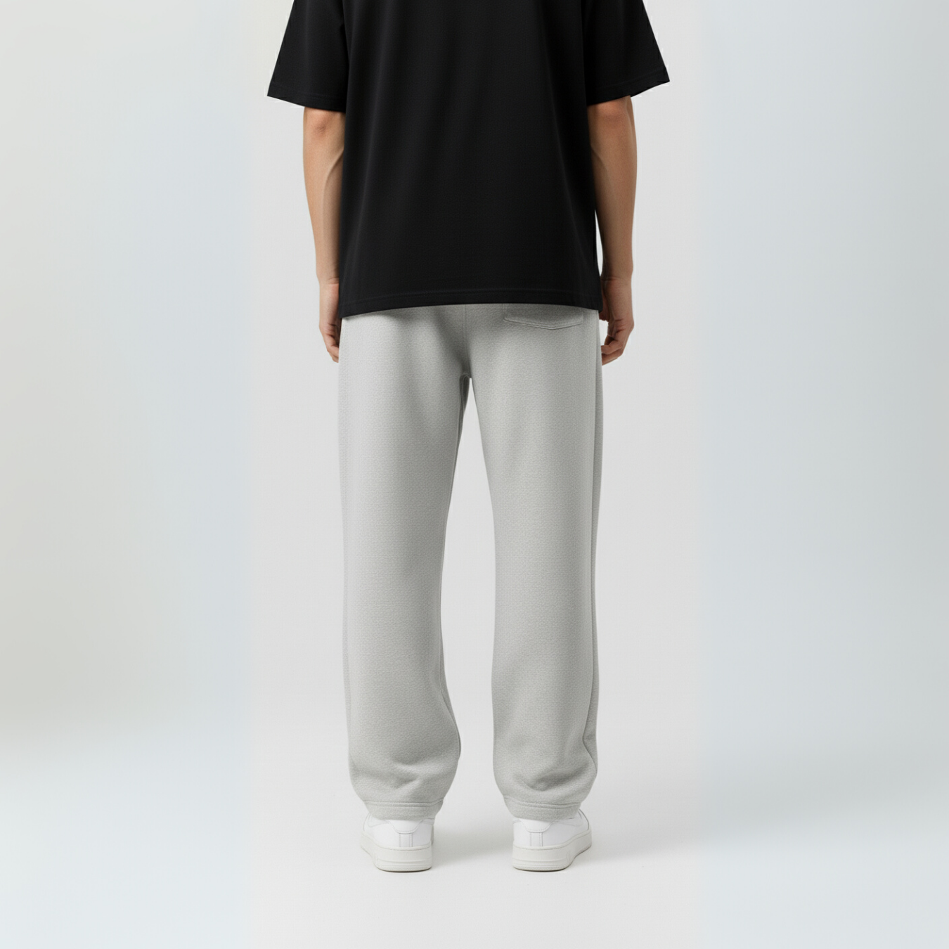 Grey Unisex Straight Leg Sweatpants - Basic