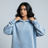 Washed Oversized Unisex Hoodie - Baby Blue