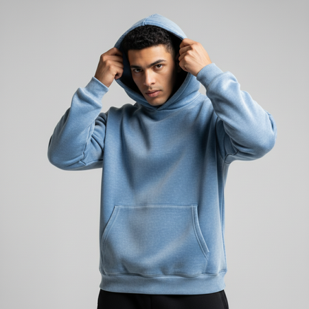 Washed Oversized Unisex Hoodie - Baby Blue