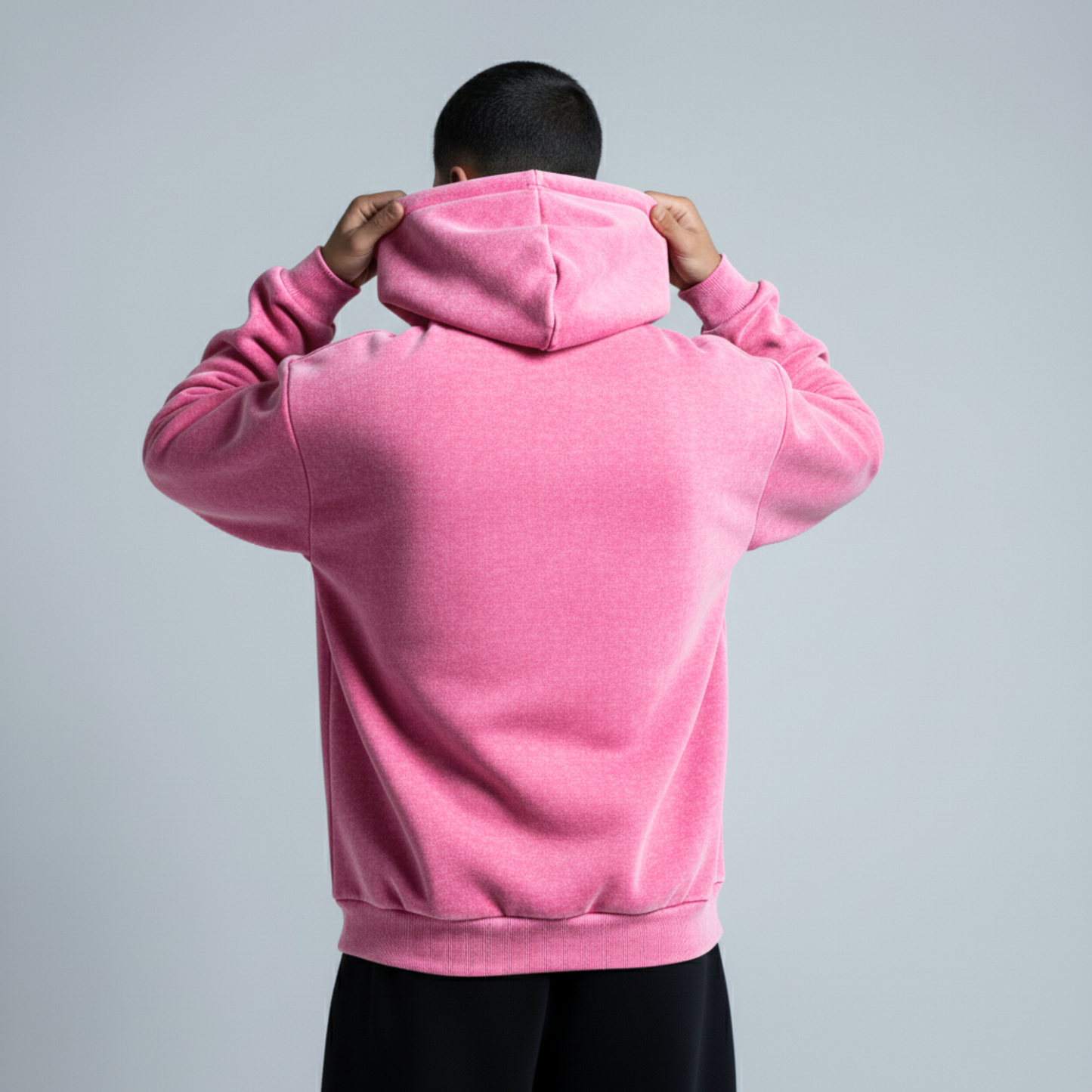 Washed Oversized Unisex Hoodie - Pink