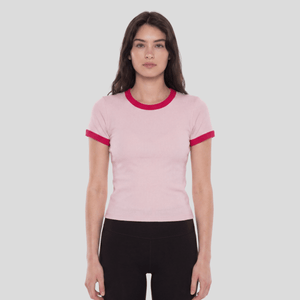 Ringer Baby Tee - Pink
