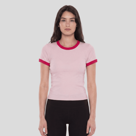 Ringer Baby Tee - Pink