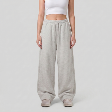 Baggy Unisex Wide Leg Summer Sweatpants - Heather Grey