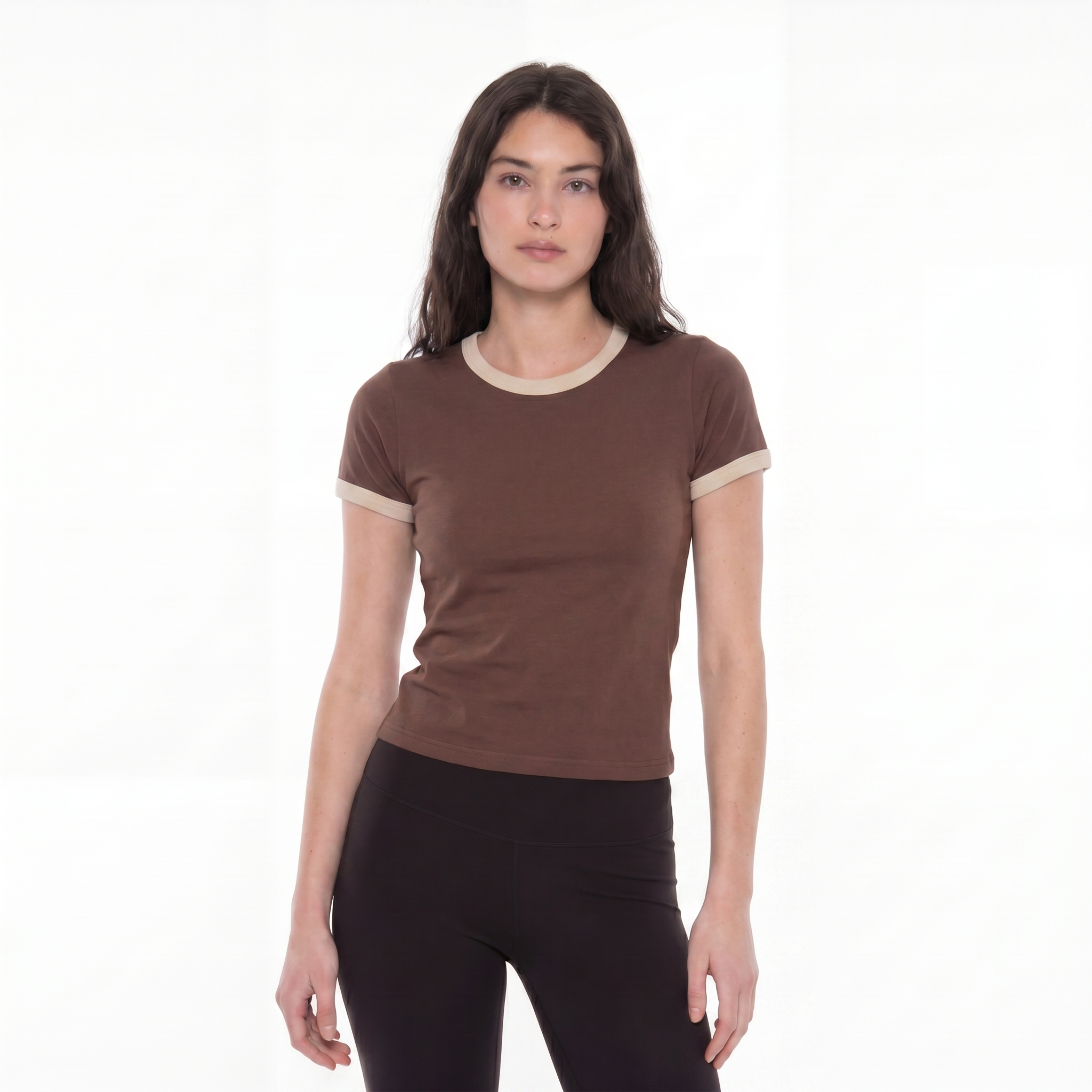 Ringer Baby Tee - Brown