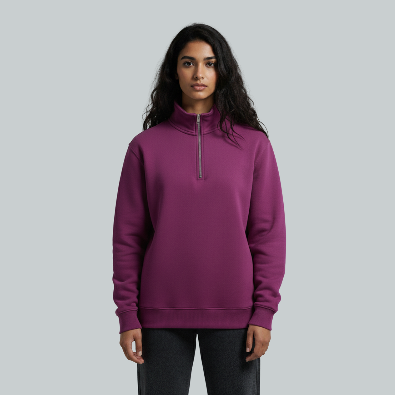 Purple Unisex Quarter Zip Sweatshirt
