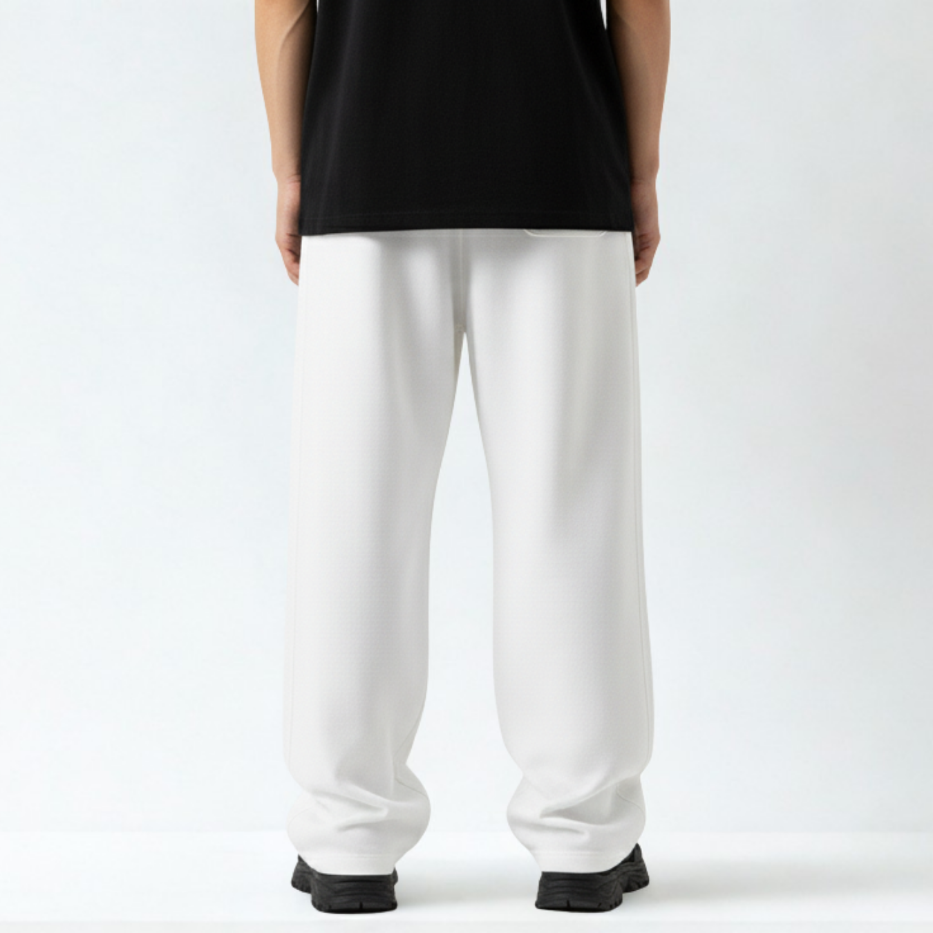 Baggy Unisex Wide Leg Sweatpants - White