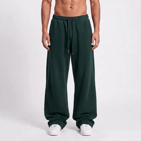 Baggy Unisex Wide Leg Summer Sweatpants - Dark Green