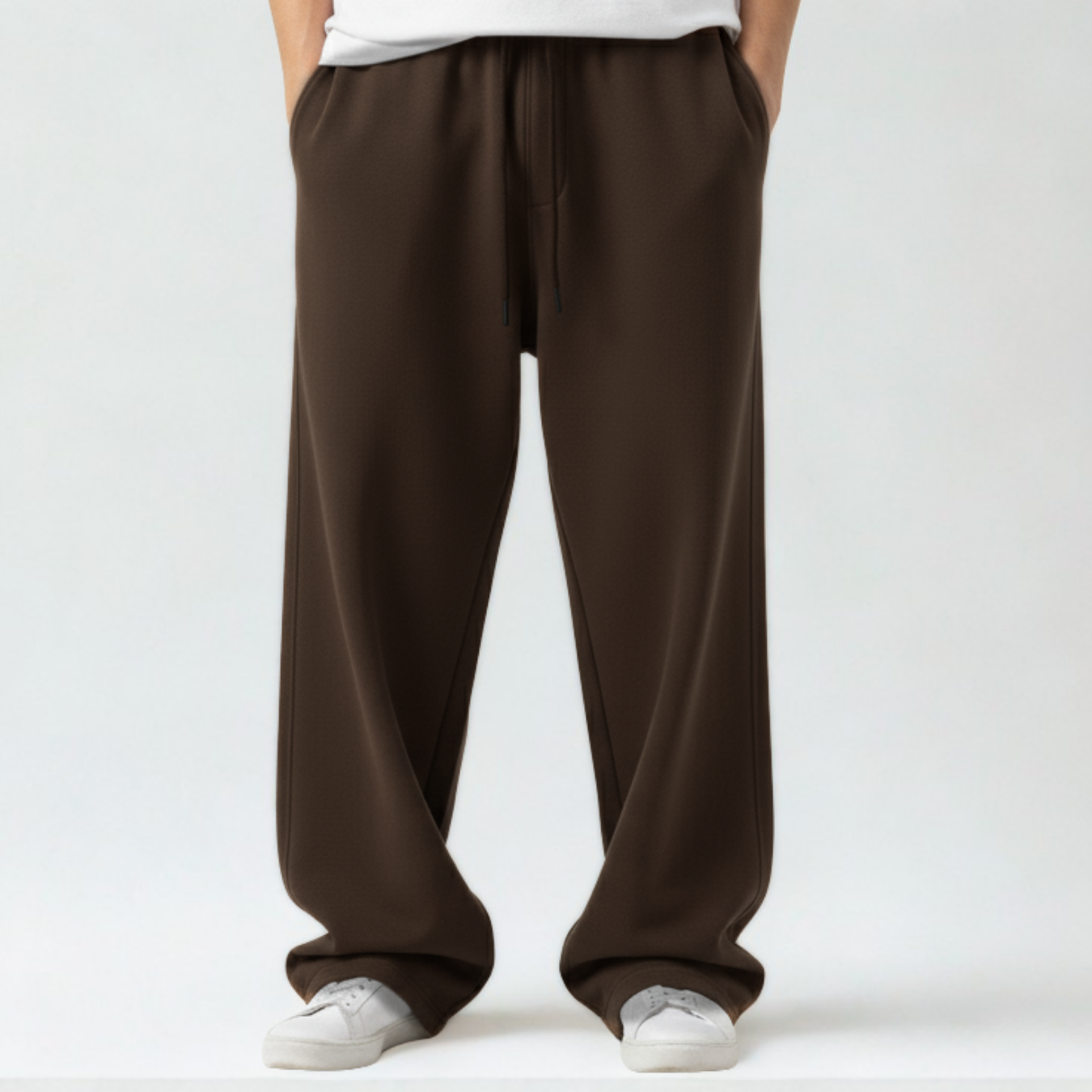 Baggy Unisex Wide Leg Sweatpants - Brown