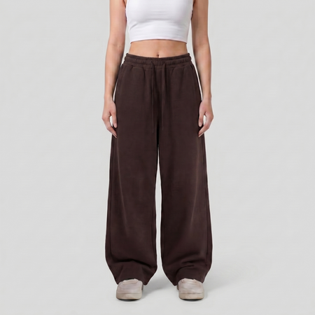 Baggy Unisex Wide Leg Summer Sweatpants - Brown