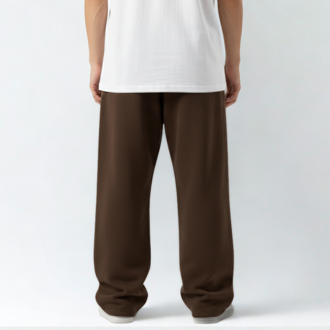 Baggy Unisex Wide Leg Sweatpants - Brown