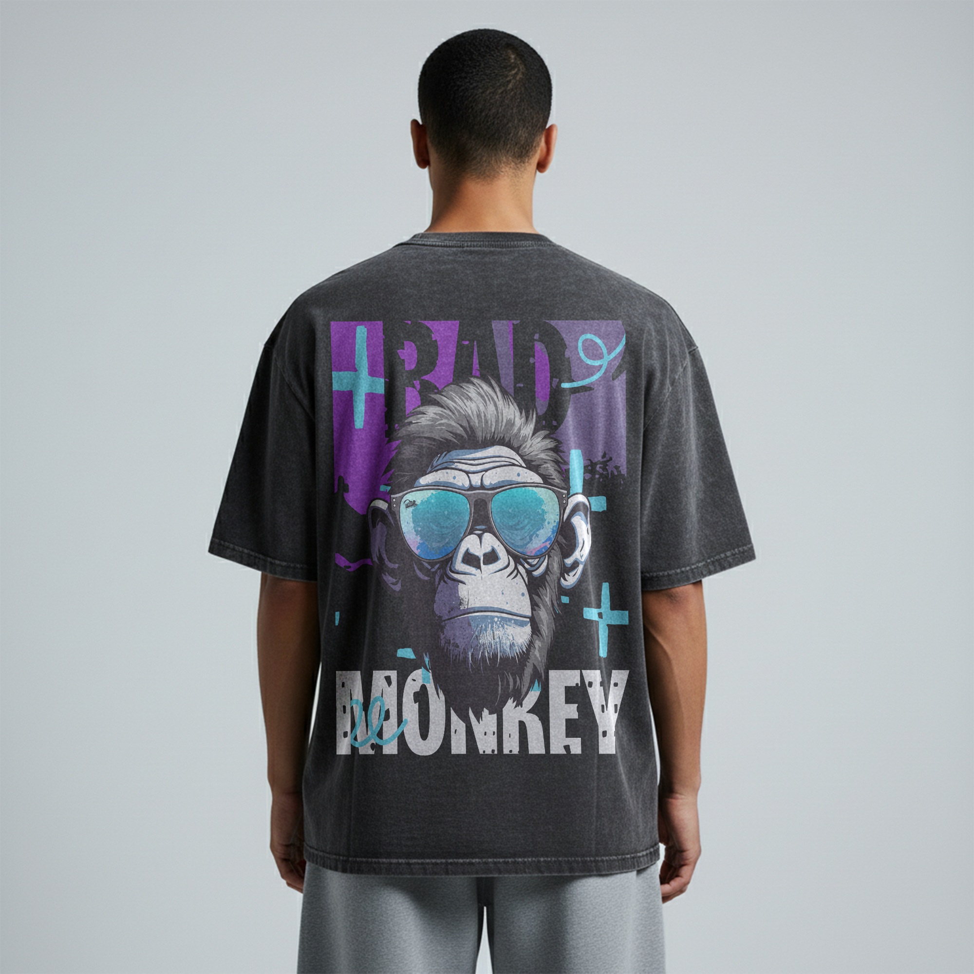 Washed Oversized Unisex T-Shirt - Bad monkey