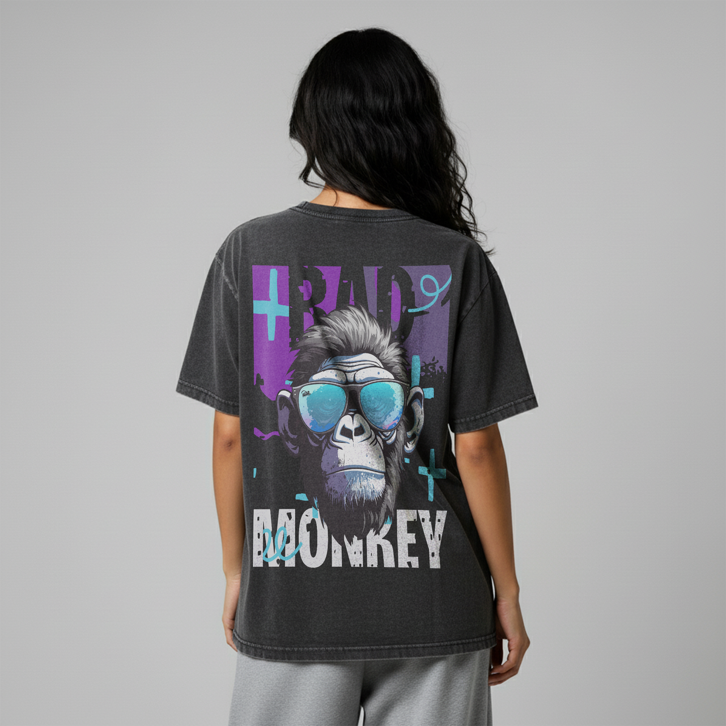 Washed Oversized Unisex T-Shirt - Bad monkey