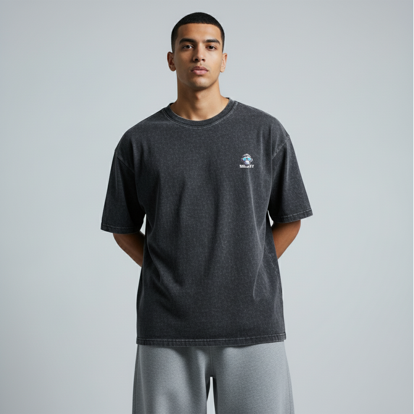 Washed Oversized Unisex T-Shirt - Bad monkey