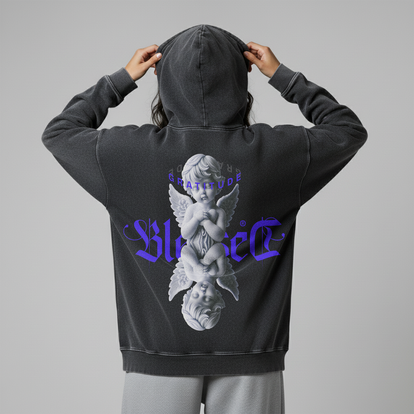 Washed Oversized Hoodie - Blessed