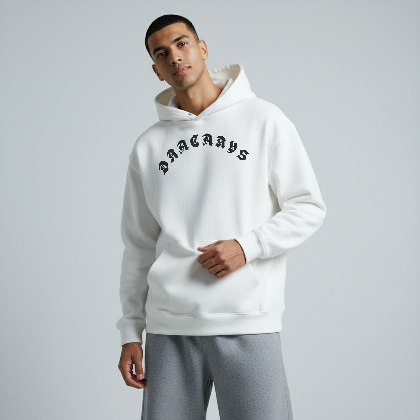 White Oversized Unisex Hoodie - Dracarys