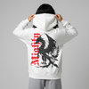 White Oversized Unisex Hoodie - Mighty dragon