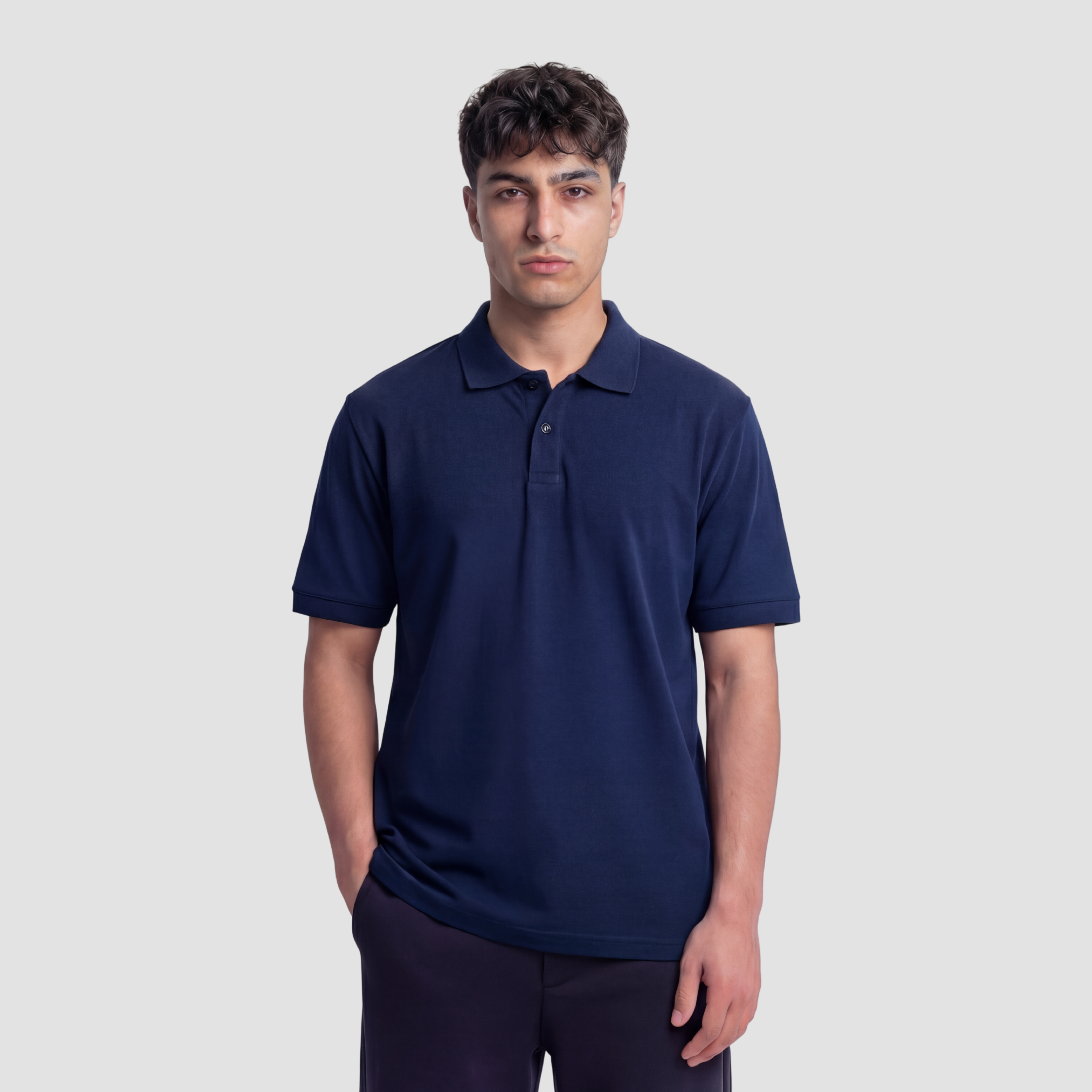 Relaxed Fit Polo T-Shirt - Navy