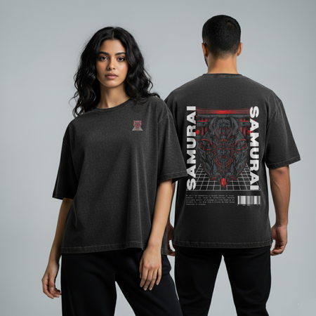 Washed Oversized Unisex T-Shirt - Samurai