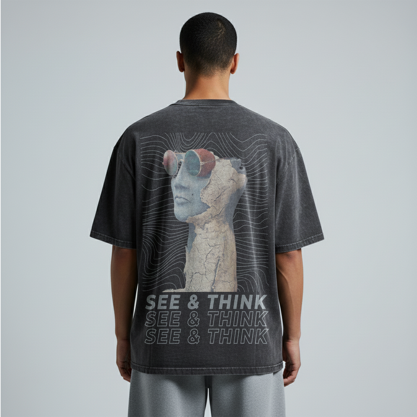 Washed Oversized Unisex T-Shirt - See & think