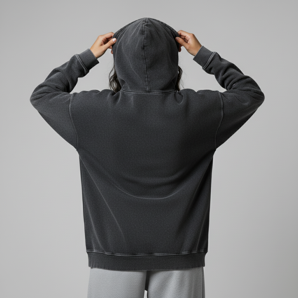 Washed Oversized Unisex Hoodie - Dark Grey