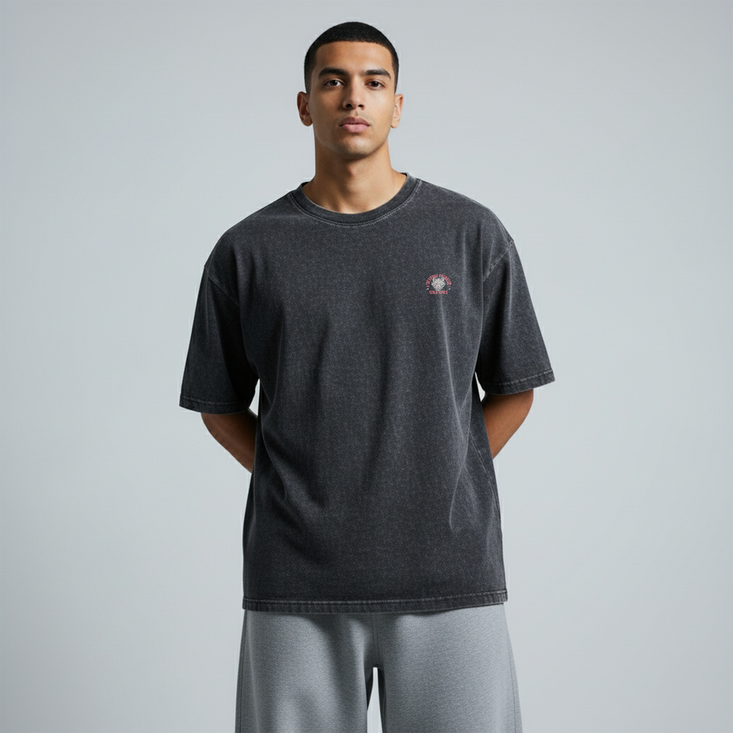 Washed Oversized Unisex T-Shirt - Wild Wolf