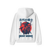 White Oversized Unisex Hoodie - Ancient warrior