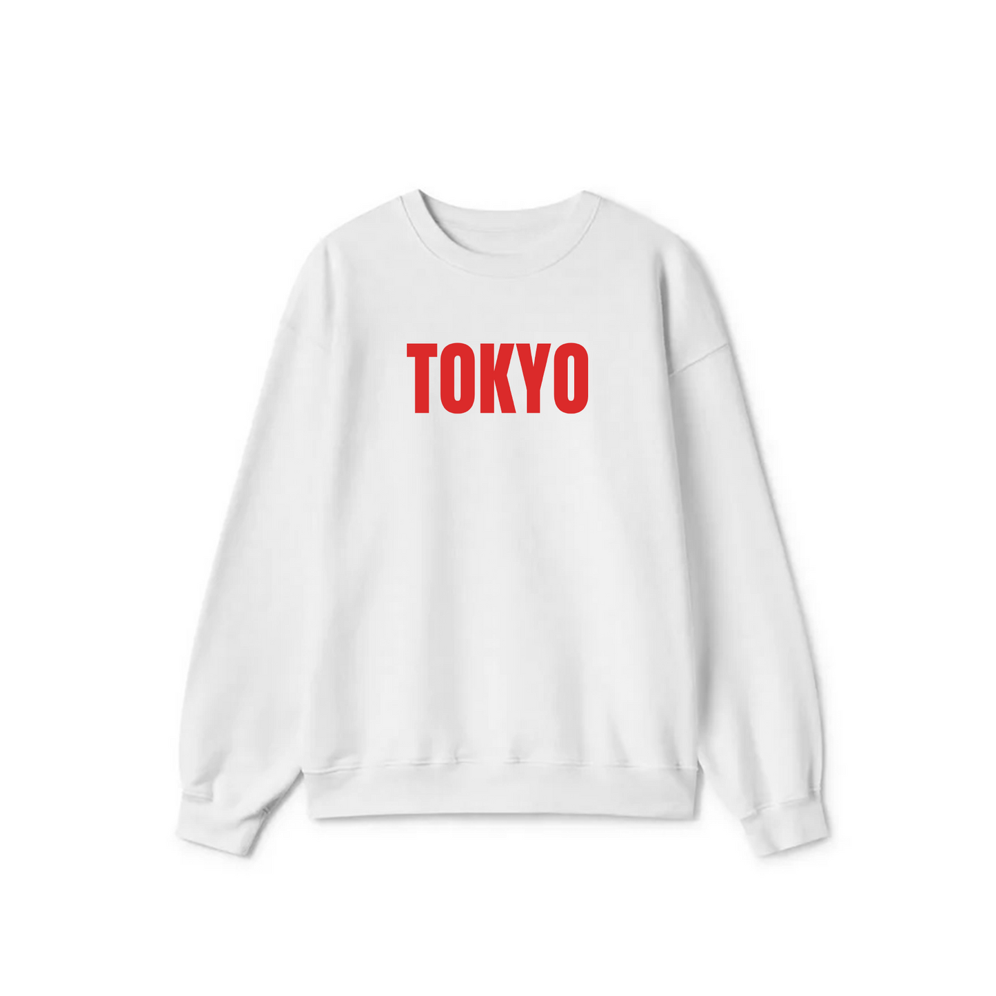 White Crewneck Unisex Sweatshirt - Asakusa