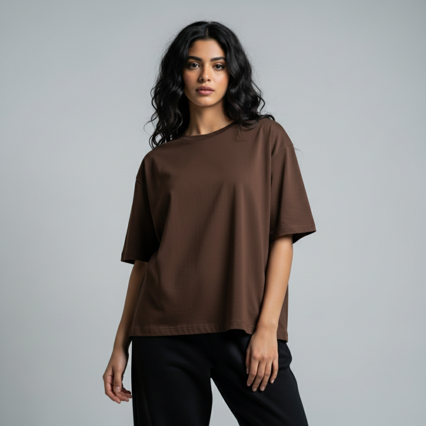 Premium Heavy Oversized Unisex T-Shirt - Brown