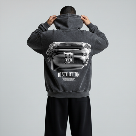 Washed Oversized Hoodie - Distortion